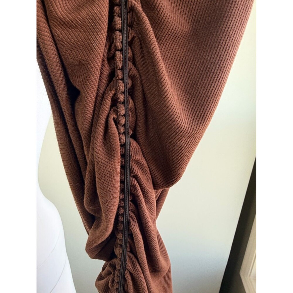 Cocoa Brown Ruched Bodycon Mini Dress Small - Picture 7 of 9